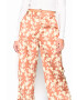 Glamorous Pantaloni din satin cu croiala ampla si imprimeu floral - Pled.ro