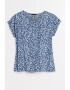 GreenPoint Bluza cu decolteu rotund si model floral - Pled.ro