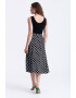 GreenPoint Fusta midi cu buline si slit lateral - Pled.ro