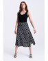 GreenPoint Fusta midi cu buline si slit lateral - Pled.ro