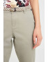 GreenPoint Pantaloni crop cu o curea impletita - Pled.ro