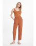 GreenPoint Pantaloni crop din amestec de in - Pled.ro