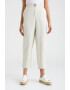 GreenPoint Pantaloni crop din amestec de in cu banda elastica in talie - Pled.ro