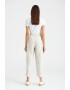 GreenPoint Pantaloni crop din amestec de in cu banda elastica in talie - Pled.ro