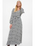 GreenPoint Rochie cu model si cordon in talie - Pled.ro