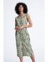 GreenPoint Rochie din amestec de in cu decolteu in V - Pled.ro