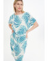 GreenPoint Rochie din amestec de in cu model - Pled.ro