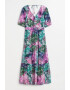 GreenPoint Rochie midi cu decolteu in V model si maneci scurte - Pled.ro