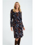 GreenPoint Rochie midi cu decolteu in V si cordon in talie - Pled.ro