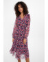 GreenPoint Rochie midi cu decolteu in V si model - Pled.ro