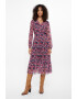 GreenPoint Rochie midi cu decolteu in V si model - Pled.ro