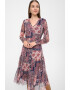 GreenPoint Rochie midi cu decolteu in V si model - Pled.ro