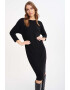 GreenPoint Rochie midi cu maneci 3/4 - Pled.ro