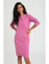 GreenPoint Rochie midi cu snur pe spate - Pled.ro