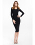 GreenPoint Rochie midi evazata cu decolteu in V - Pled.ro