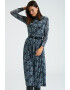 GreenPoint Rochie midi evazata cu model - Pled.ro