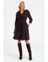 GreenPoint Rochie mini evazata cu model uni - Pled.ro