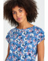 GreenPoint Tricou cu decolteu rotund si imprimeu floral - Pled.ro