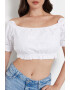 GUESS Bluza crop cu decolteu pe umeri - Pled.ro