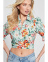 GUESS Camasa crop cu model floral - Pled.ro