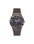 GUESS Ceas barbatesc JET Quartz cadran Navy curea silicon maro ciocolatiu 45mm - Pled.ro