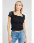 GUESS JEANS Bluza crop cu decolteu patrat - Pled.ro