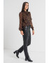 GUESS JEANS Bluza cu animal print si guler cu funda din panglici - Pled.ro