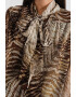 GUESS JEANS Bluza cu animal print si guler cu funda din panglici - Pled.ro