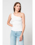 GUESS JEANS Bluza cu decolteu pe un umar si striatii - Pled.ro