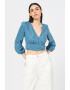 GUESS JEANS Bluza din chambray crop cu decolteu in V - Pled.ro