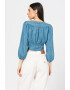 GUESS JEANS Bluza din chambray crop cu decolteu in V - Pled.ro