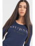 GUESS JEANS Bluza cu decolteu la baza gatului si aplicatie logo - Pled.ro