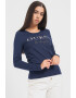 GUESS JEANS Bluza cu decolteu la baza gatului si aplicatie logo - Pled.ro