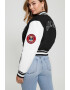 GUESS Jacheta bomber crop cu aplicatii - Pled.ro