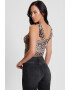 GUESS JEANS Top-corseta de plasa cu animal print - Pled.ro