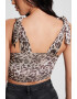 GUESS JEANS Top-corseta de plasa cu animal print - Pled.ro