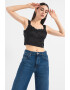 GUESS JEANS Top de satin cu garnituri de dantela - Pled.ro