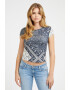 GUESS JEANS Tricou crop din amestec de modal cu model grafic - Pled.ro