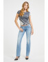 GUESS JEANS Tricou crop din amestec de modal cu model grafic - Pled.ro