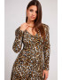 GUESS JEANS Rochie cu animal print si decupaj pe spate - Pled.ro