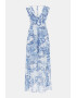 GUESS JEANS Rochie cu imprimeu floral si detalii plisate - Pled.ro