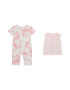 GUESS KIDS Set de salopeta cu model floral si vesta - Pled.ro