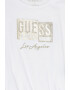 GUESS JEANS Tricou crop cu logo si strasuri - Pled.ro