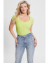 GUESS JEANS Tricou cu aspect striat si aplicatii cu strasuri - Pled.ro