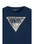 GUESS JEANS Tricou cu imprimeu logo si decolteu la baza gatului - Pled.ro