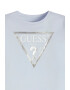 GUESS JEANS Tricou de bumbac cu decolteu la baza gatului si imprimeu logo metalizat - Pled.ro