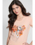 GUESS Tricou de bumbac cu imprimeu floral si logo - Pled.ro