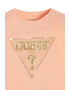 GUESS KIDS Tricou cu decolteu la baza gatului si logo cu strasuri - Pled.ro