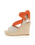 GUESS Sandale-espadrile wedge cu monograme brodate - Pled.ro