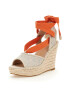 GUESS Sandale-espadrile wedge cu monograme brodate - Pled.ro